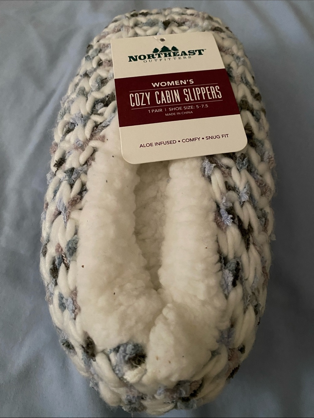 Northeast Outfitters Women's Cozy Cabin Slippers - White Multi